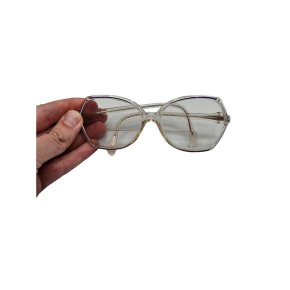 Vintage 1970s Womens CAESAR Plastic Rim Large Glasses Frames Geometric Clear - Picture 2 of 7